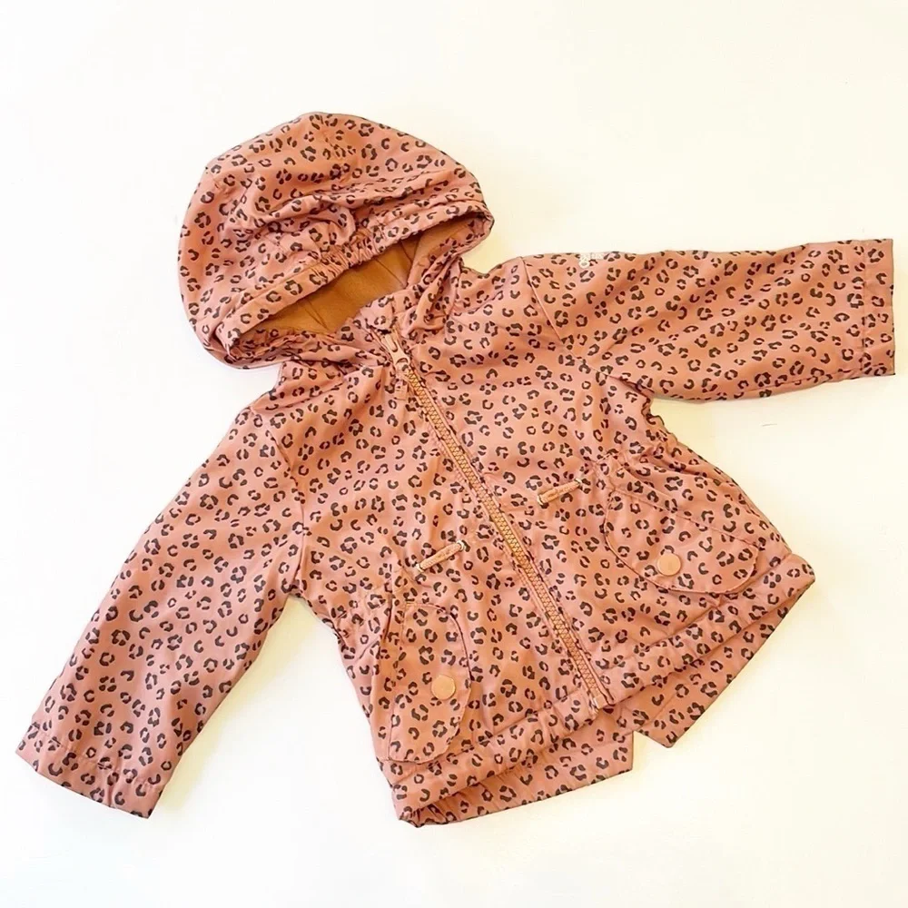 OshKosh B'gosh baby girls animal print zip up jacket with hood